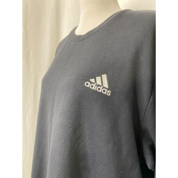 Adidas Men’s Sweatshirt Black Long Sleeve Embroidered Crew Neck Size XXL - Picture 3 of 14